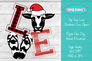Download Flip Flop Love Christmas Cow Clipart - Christmas cow clipart Collection