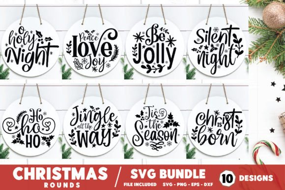 Download Christmas Rounds SVG Bundle - Christmas rounds Collection